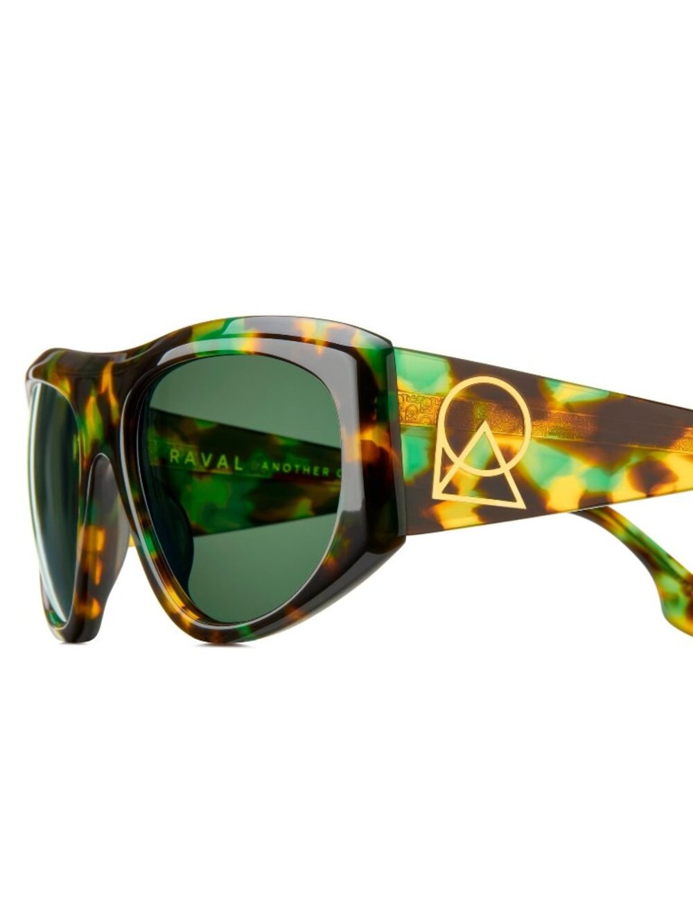 New Raval Eyewear Women's Sunglasses Havana Square Green Lens Acetate Frame C3
